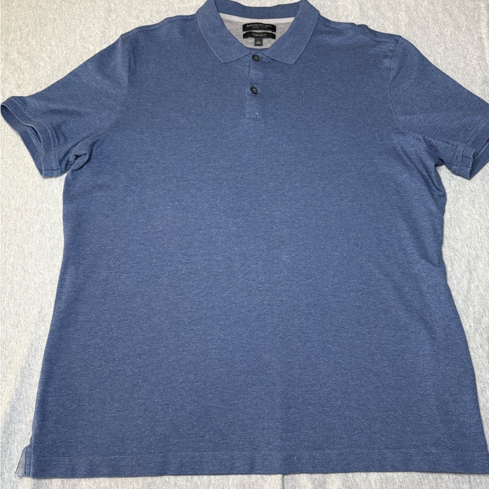 Banana Republic Blue Polo Shirt Classic Short-Sleeve